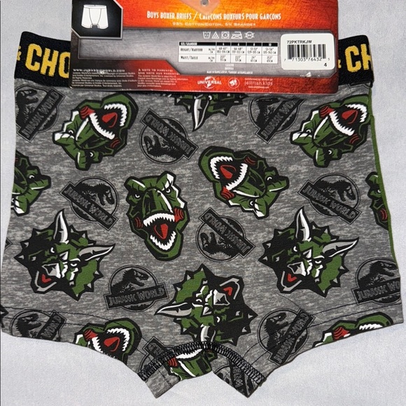Jurassic World Green and Gray Underwear with Dinosaurs 2 pair per Package - Picture 3 of 6
